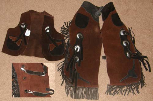 Chaps En Daim WHITMAN Pour Adulte - Franges Western Camel - Taille M (31-34 Pouces)